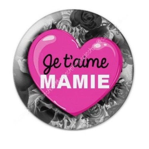 Cabochon résine à coller 25 mm mamie c1