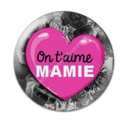 Cabochon résine à coller 25 mm mamie c2