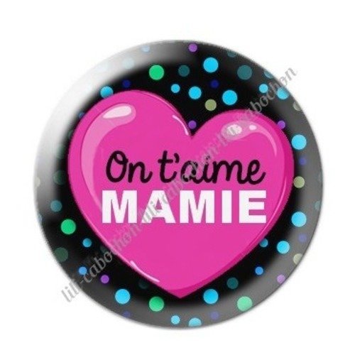 Cabochon résine à coller 25 mm mamie c7