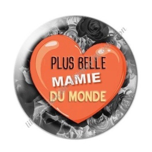 Cabochon résine à coller 25 mm mamie c24