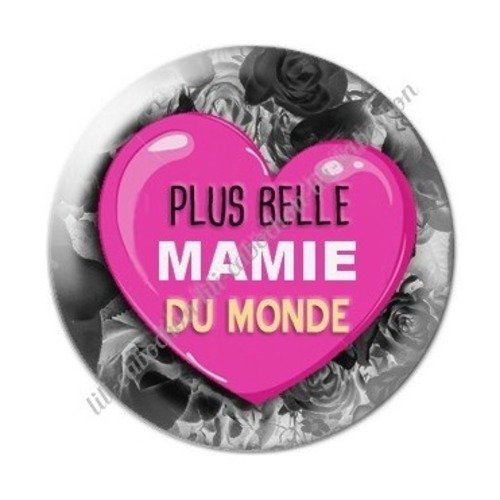 Cabochon résine à coller 25 mm mamie c39