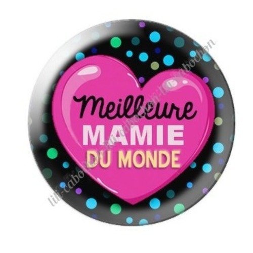 Cabochon résine à coller 25 mm mamie c41