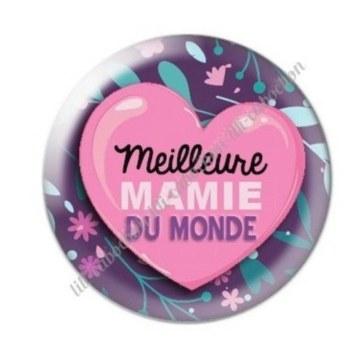 Cabochon résine à coller 25 mm mamie c44