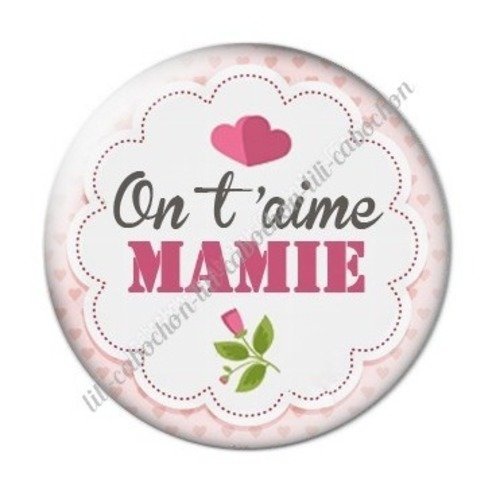Cabochon résine à coller 25 mm mamie c50