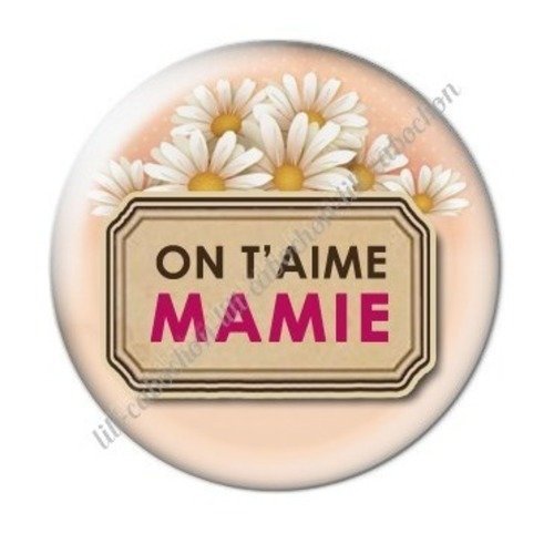 Cabochon résine à coller 25 mm mamie c52