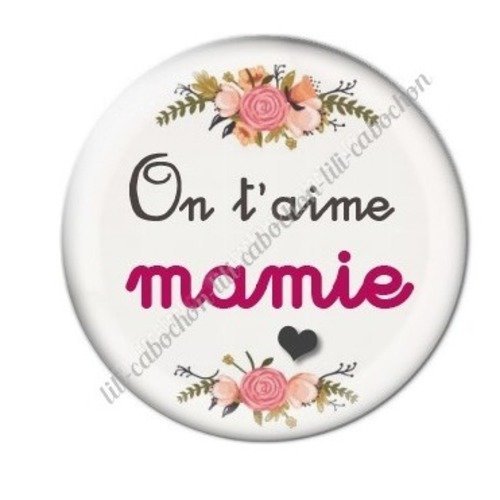 Cabochon résine à coller 25 mm mamie c53