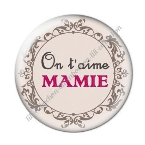 Cabochon résine à coller 25 mm mamie c56