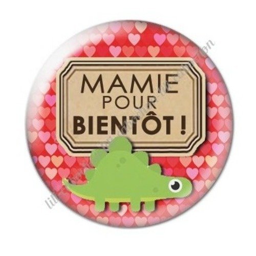 Cabochon résine à coller 25 mm mamie pour bientôt annonce naissance c61