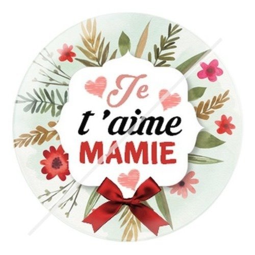 Cabochon résine à coller 25 mm mamie d1