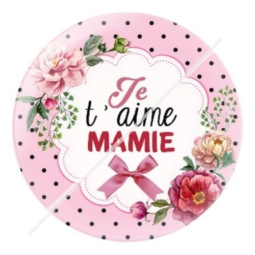 Cabochon résine à coller 25 mm mamie d3