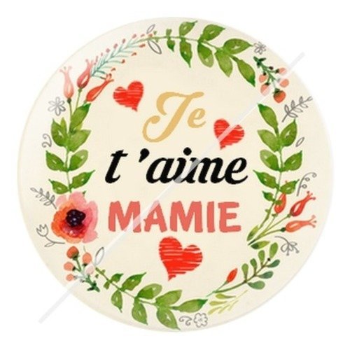 Cabochon résine à coller 25 mm mamie d8