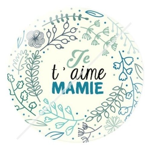 Cabochon résine à coller 25 mm mamie d11