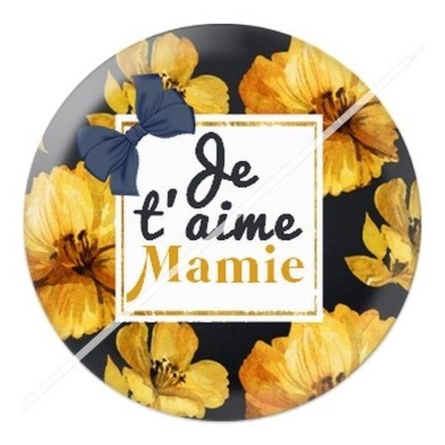 Cabochon résine à coller 25 mm mamie e7