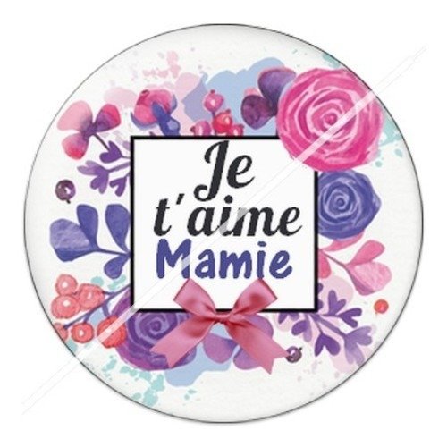 Cabochon résine à coller 25 mm mamie z f1