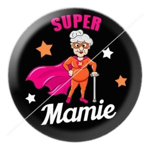 Cabochon résine à coller 25 mm mamie z f2