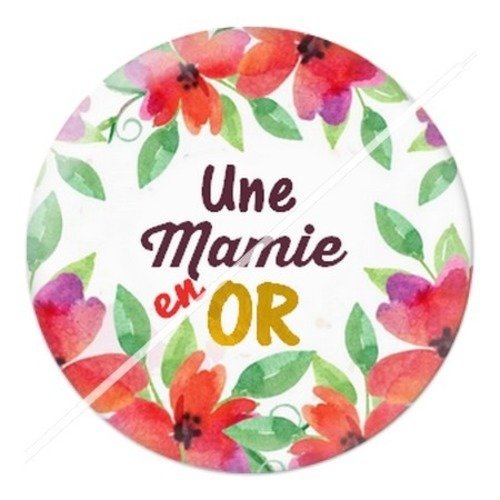 Cabochon résine à coller 25 mm mamie z f8