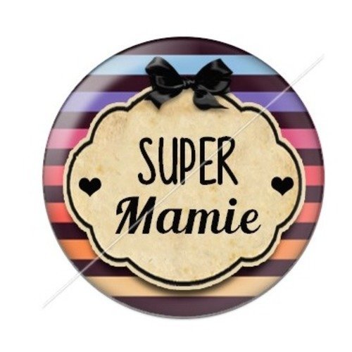 Cabochon résine à coller 25 mm mamie z f18