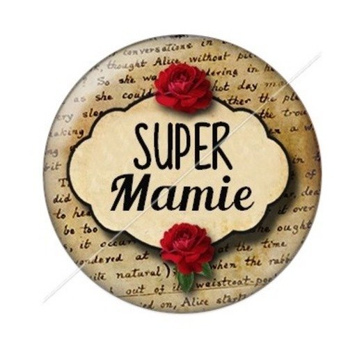 Cabochon résine à coller 25 mm mamie z f19