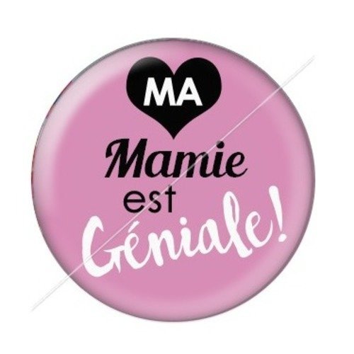 Cabochon résine à coller 25 mm mamie z f30