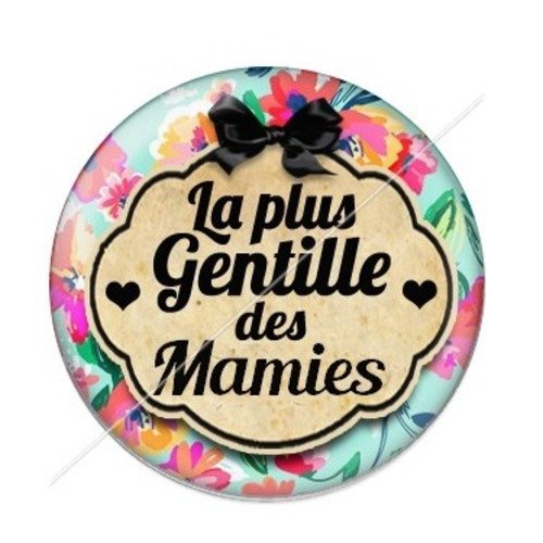 Cabochon résine à coller 25 mm mamie z f31