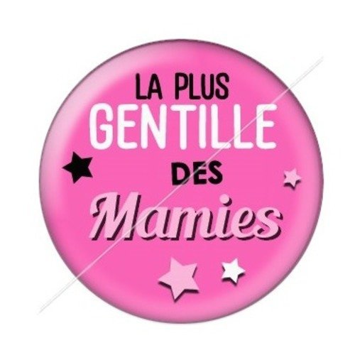 Cabochon résine à coller 25 mm mamie z f33