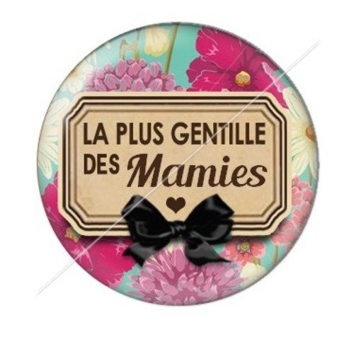 Cabochon résine à coller 25 mm mamie z f34