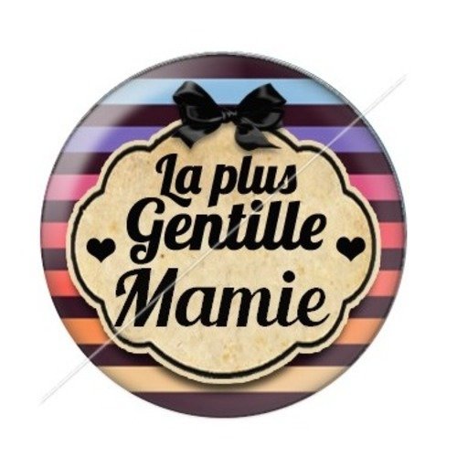 Cabochon résine à coller 25 mm mamie z f35