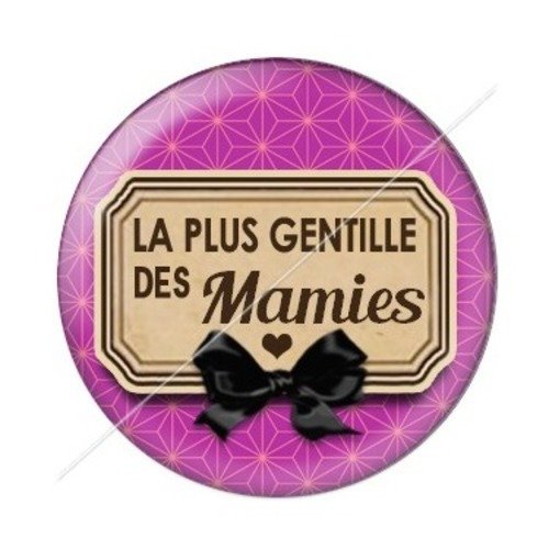 Cabochon résine à coller 25 mm mamie z f37