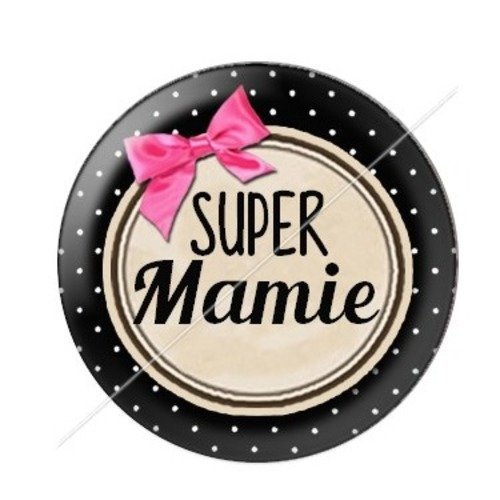 Cabochon résine à coller 25 mm mamie z g4