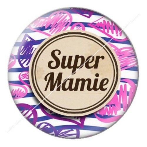 Cabochon résine à coller 25 mm mamie z h15