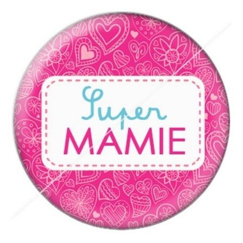 Cabochon résine à coller 25 mm mamie z h16