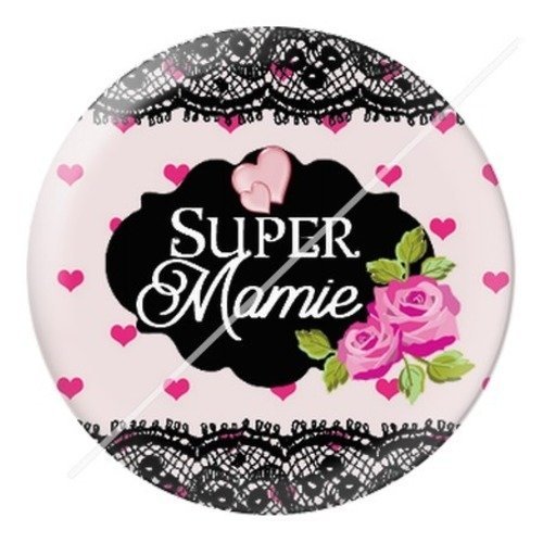 Cabochon résine à coller 25 mm mamie z i4