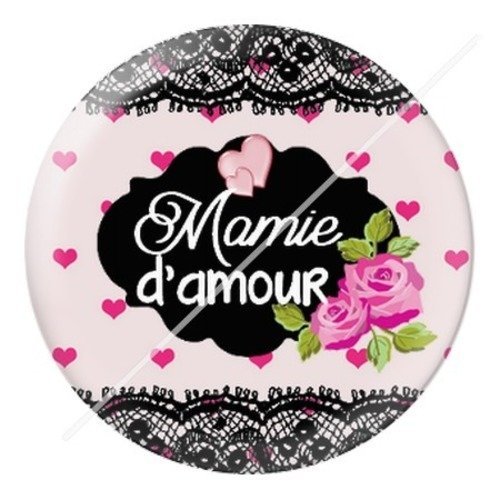 Cabochon résine à coller 25 mm mamie z i5