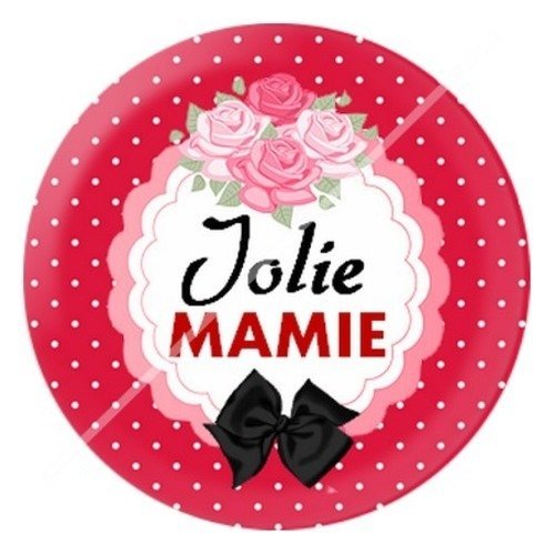 Cabochon résine à coller 25 mm mamie z i17