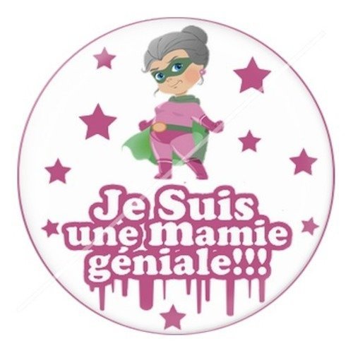 Cabochon résine à coller 25 mm mamie z j5