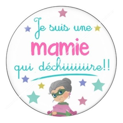 Cabochon résine à coller 25 mm mamie z j9