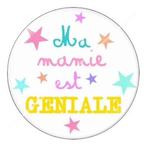 Cabochon résine à coller 25 mm mamie z j10