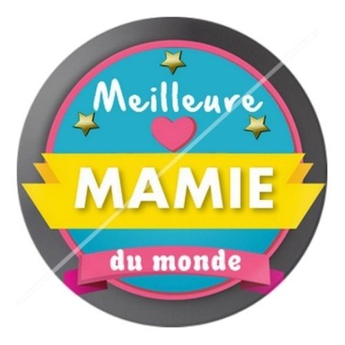 Cabochon résine à coller 25 mm mamie z j14