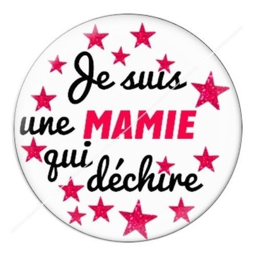 Cabochon résine à coller 25 mm mamie z k1