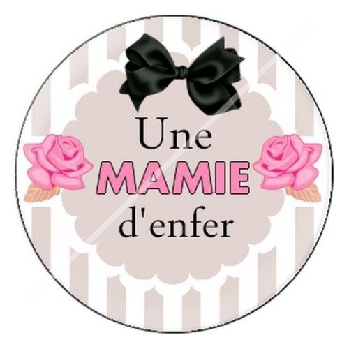 Cabochon résine à coller 25 mm mamie z l10