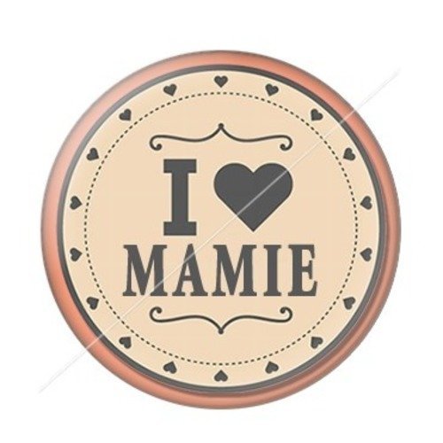 Cabochon résine à coller 25 mm mamie z m1