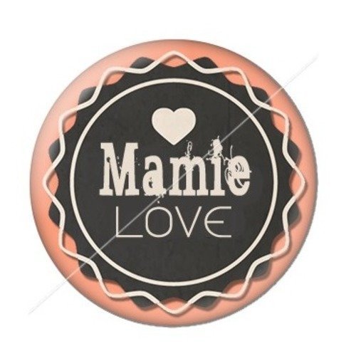 Cabochon résine à coller 25 mm mamie z m8