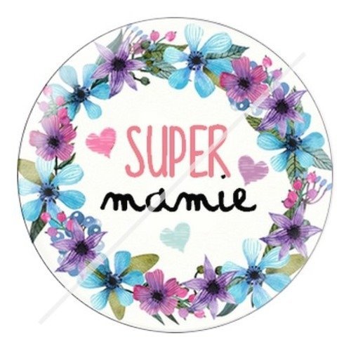 Cabochon résine à coller 25 mm mamie z n15