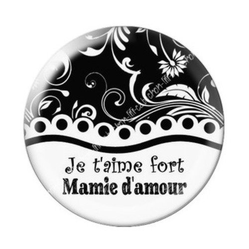 Cabochon résine à coller 25 mm mamie z o1