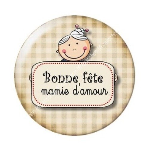 Cabochon résine à coller 25 mm mamie z o4