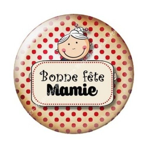 Cabochon résine à coller 25 mm mamie z o5