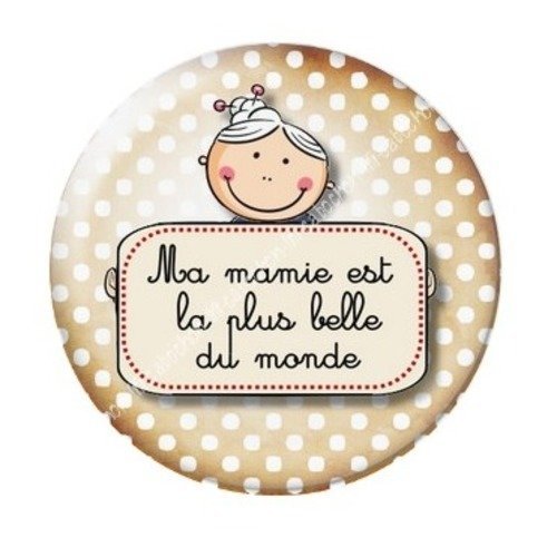 Cabochon résine à coller 25 mm mamie z o7