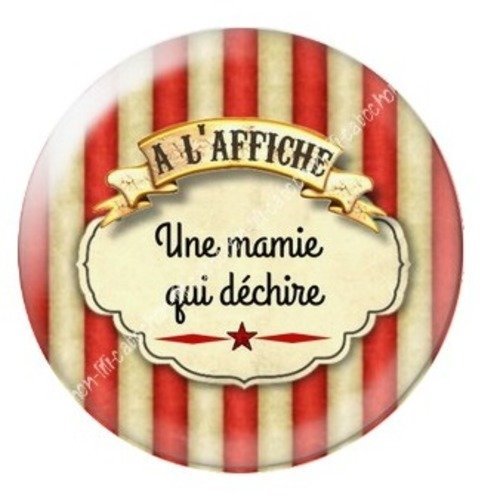 Cabochon résine à coller 25 mm mamie z o8