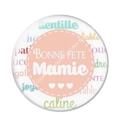 Cabochon résine à coller 25 mm mamie z o10