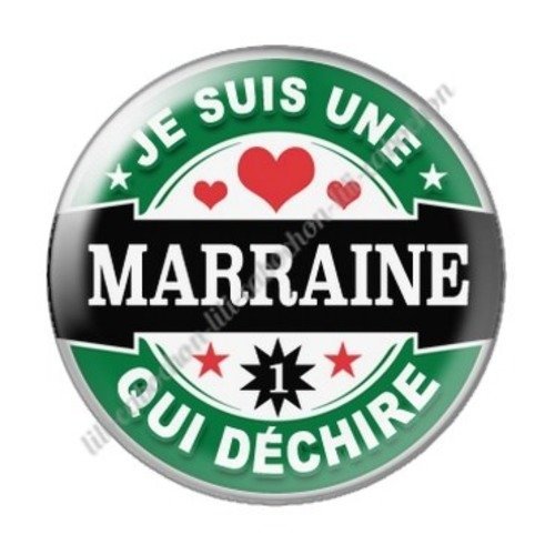 Cabochon résine à coller 25 mm marraine a02